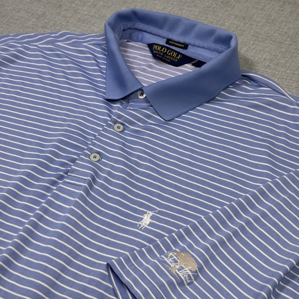 Polo Golf Ralph Lauren Performance Polo Shirt Mens 2XL Blue Stretch